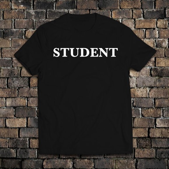 Black Funny Student Tee - Picture 1 of 1